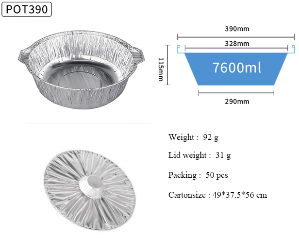 Aluminum foil pots MT-POT390 Aluminum foil pots MT-POT390